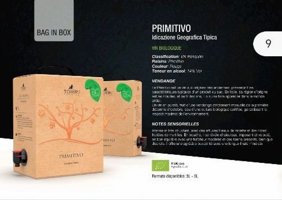 Vin Rouge Bio PRIMITIVO des Pouilles