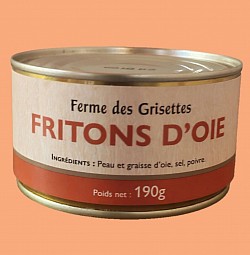 Frittons d’Oie. Terrine 190 grs ..à l’Apéritif sur un pain légèrement grillé ou pour accompagner une salade Gasconne..